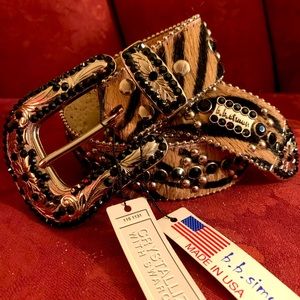 Zebra BB Simon Size Large Black Crystals